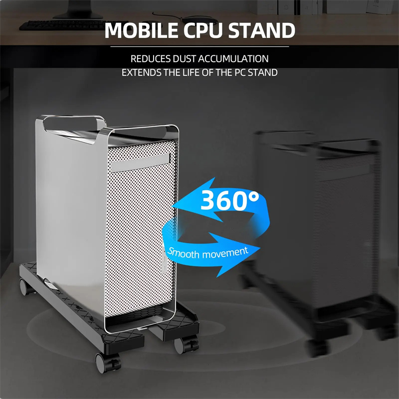 Support de tour pour PC Mobile, étagère réglable, support de processeur pour ordinateur, support de bureau télescopique, chariot avec roulette roulante