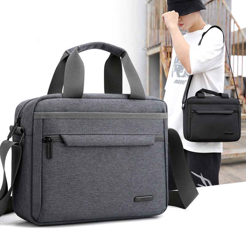 Mænd dokumentmappe afslappet lærred håndtasker mandlige skulder messenger taske rejse laptop håndtasker multifunktionelle tasker