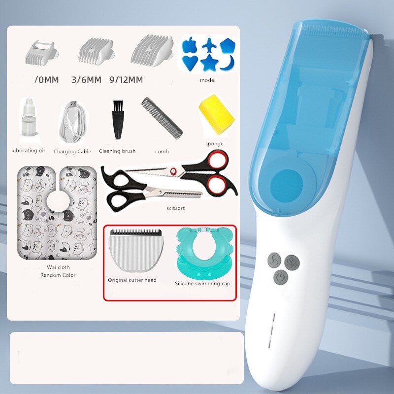 WEIDZ USB Rechargeable électrique tondeuse à cheveux pour enfants adultes silencieux automatique cheveux aspiration salle de bain tondeuse IPX7 étanche: Black