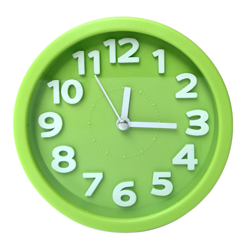 Round Alarm Clock Simple Style Wake Up Table Clock Square Silent Desk Clocks Snooze Portable Travel Alarm Clock Battery Powered: round green