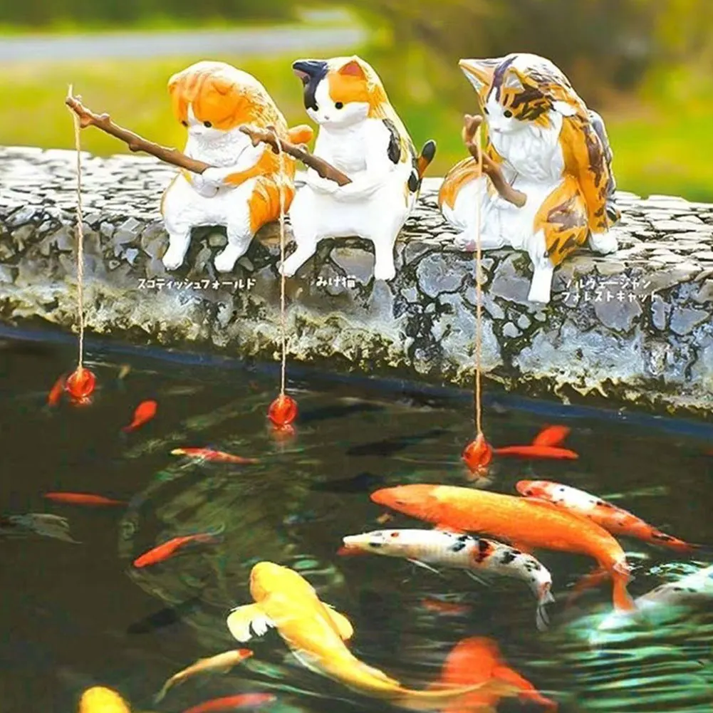 Vissen Kat Aquaria Decoraties Aquarium Hangbaar Landschap Aquarium Kat Vissen Ornament Thuis Aquarium Decor