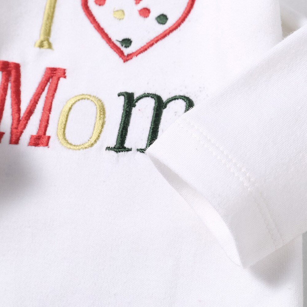 2 PCS Cute Newborn Toddler Baby Boys Girls Cotton Long Sleeve MOM DAD Letter Printed Jumpsuit & Rompers Clothes Outfit