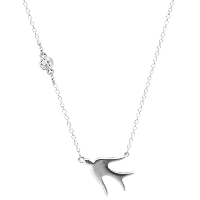 Flying Bird Swallow Short Pendant Birthday Clavicle Chain 925 Sterling Silver Temperament Female Necklace SNE119