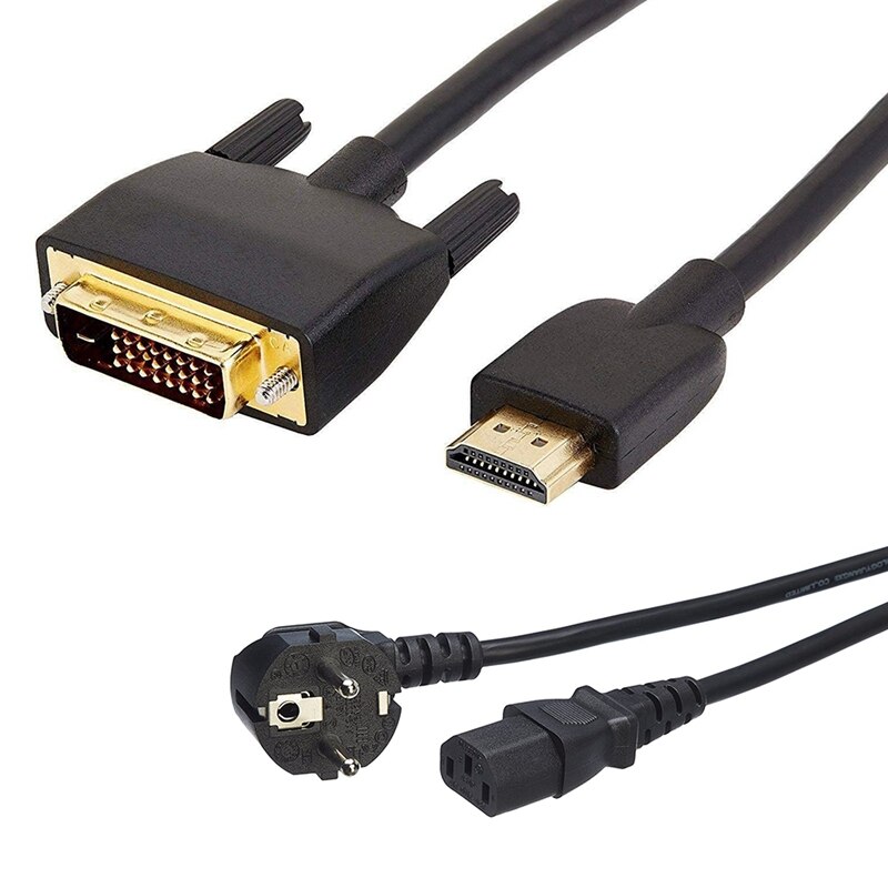 Power Cord 1.5M HDMI-Compatible To DVI Adapter Cable 2M Not For Connection To SCART Or VGA Connector
