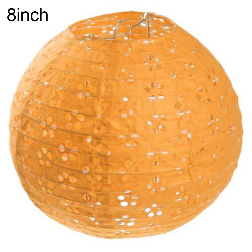 8/12 tommer runde kinesiske papirlanterner lampe fødselsdag bryllup dekoration håndværk gør-det-selv lampion hængende bold festartikler: Orange / 8 tommer