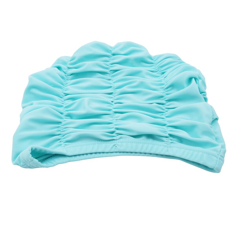 Schattige effen kinder grote oorkappen badmuts comfortabele opvouwbare kinderbadmuts: Blauw