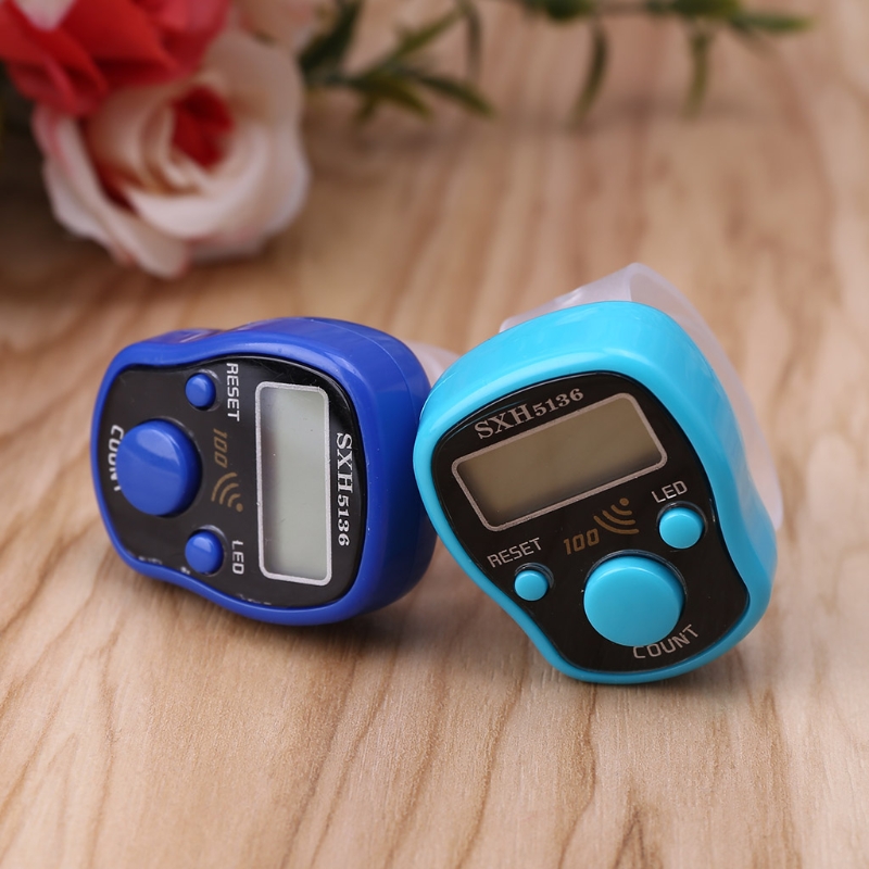 LED Finger Zähler Digitale Elektronische Zähler Runde Spur Handheld Clicker mit Ring Ziffern Anzeige Manuelle Dekompression Werkzeug
