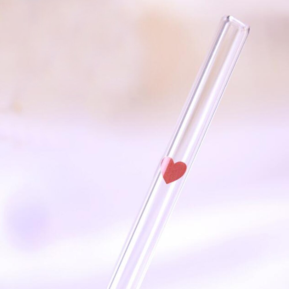Glass Water Drinking Straws for Birthday Party Reusable Heat Resistant Environmental Printed Drink Straw Kitchen Bar Accessories: Red