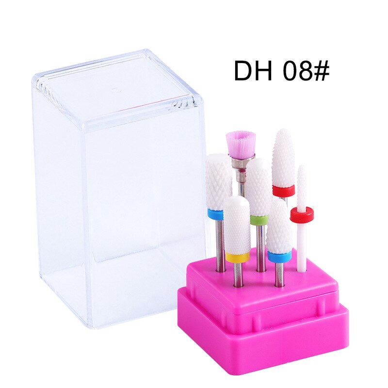 Broca de taladro de uñas de carburo de cerámica de diamante rotar brocas de fresado de uñas para manicura pedicura herramienta de máquina de taladro eléctrico: DH08