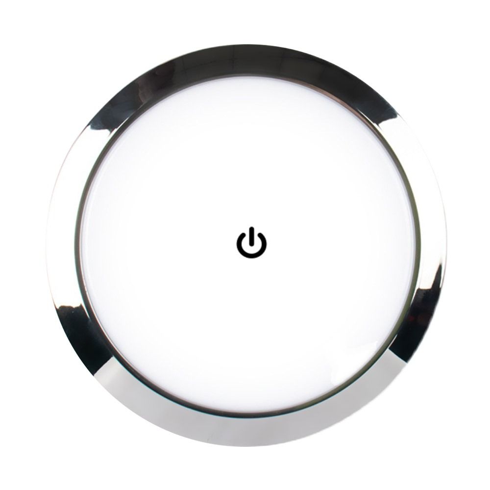 LED Touch Lamp Ultra-thin Round Dome Light 12V/24V Ceiling Lamp Reading Light RV Caravan Boat Camping Car Light Accessory: Blue