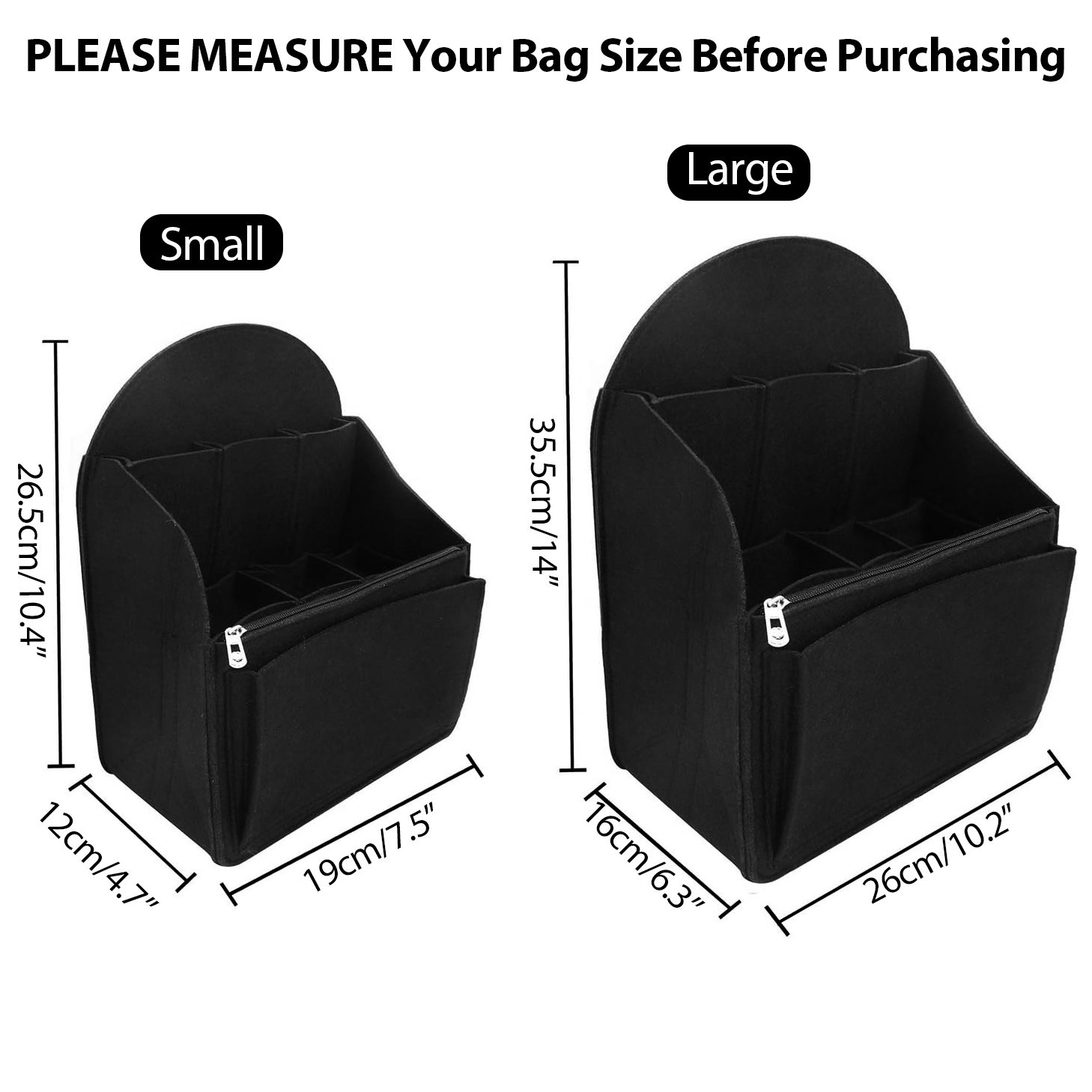 Insert organisateur de sac à dos en feutre pour sac à dos sac à main sac à bandoulière