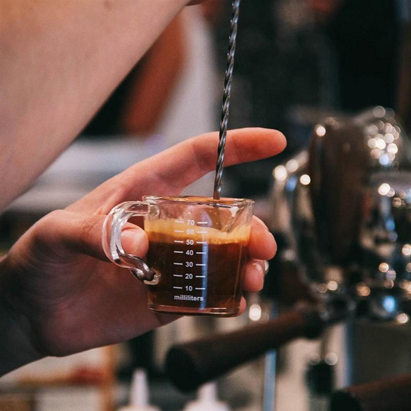 1Pc Glass Cup Espresso Cup Temperature Resistant Cup Measuring Cup Ounce Cup For Restaurant Cafe Coffee Home