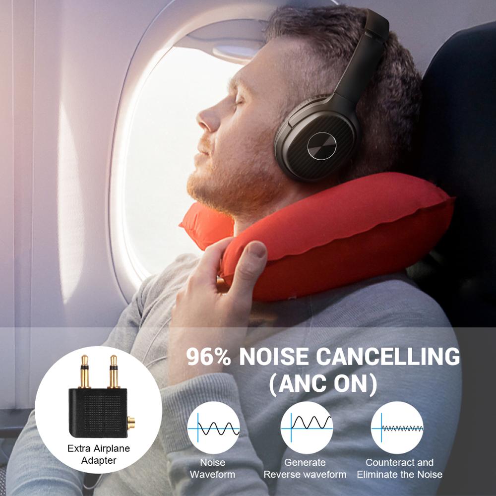 EKSA-auriculares inalámbricos E5 con Bluetooth 5,0, dispositivo con cancelación activa de ruido, 920mAH, con micrófono, para teléfonos plegables