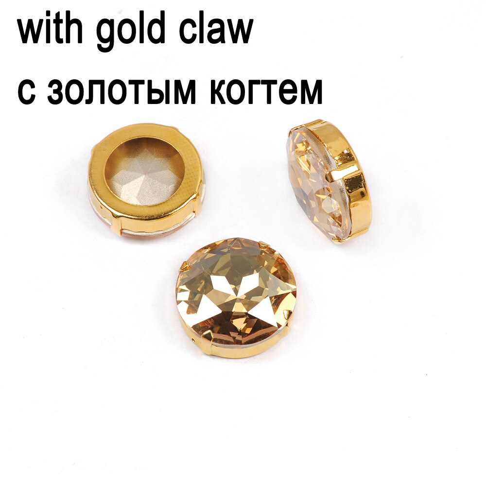 Diamantes de imitación de cristal dorados para coser en ropa, joyería, diamantes de imitación: Crystal with Gold