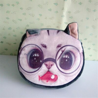 Girl Mini Messenger Bags Cute 3D Animal Prints Children Plush Shoulder Bag Girls Boys Casual Handbag Purse Bag Toy: 6