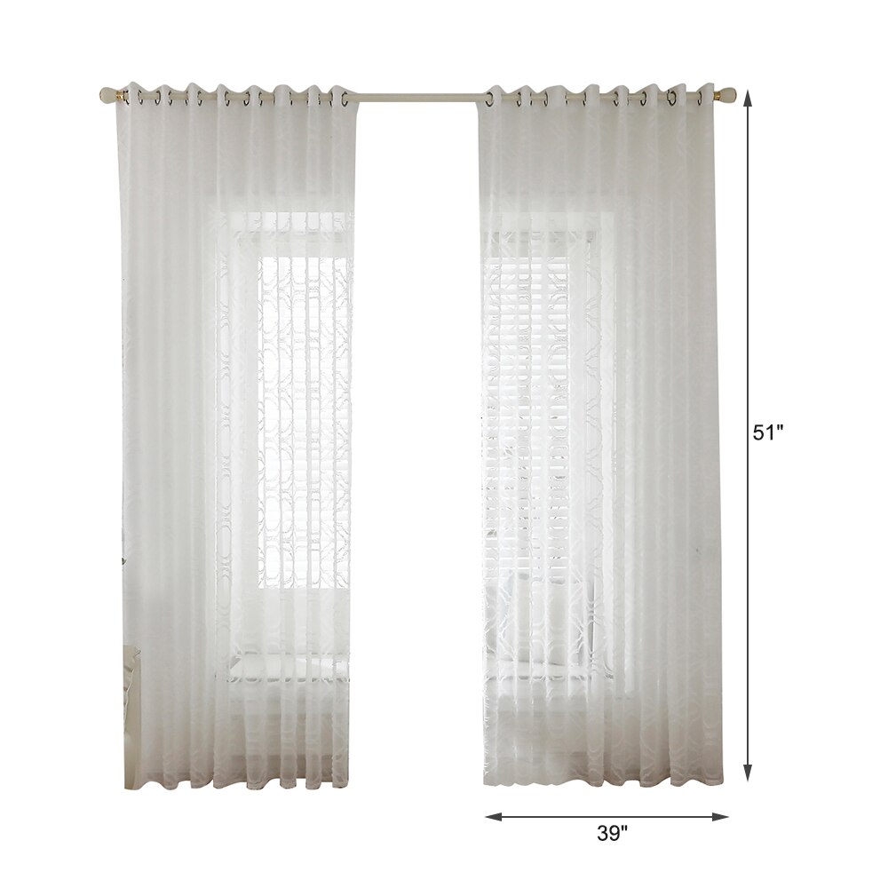 nuovo Tulle Tende per il Salone Bianco puro voilà Tenda Della Finestra con Anello superiore Tenda di trasporto di Tulle per la Cucina 2 Pannello: 100x130
