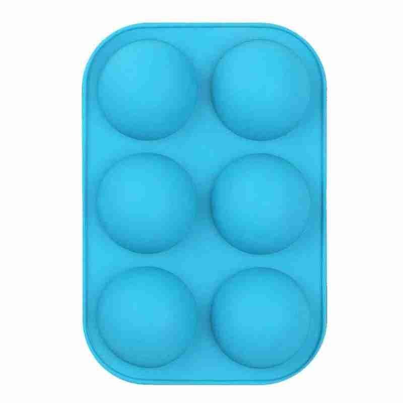 Demi sphère Silicone savon moules ustensiles de cuisson gâteau décoration outils pouding gelée chocolat Fondant moule boule forme Biscuit outils: blue