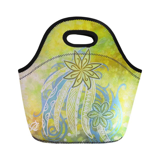 FORUDESIGNS Große Kapazität Thermische Mittagessen Tasche Frauen Hawaiian Tribal Sonnenaufgang Druck Weibliche Frühstück Box Tragbare Picknick Reisetasche: Dark Grau