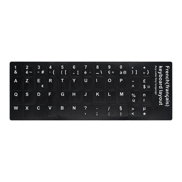 Pegatinas para teclado español/inglés/ruso/francés/árabe, pegatinas de letras estándar para ordenador de 10 "a 17", película para cubrir teclado con: Gris