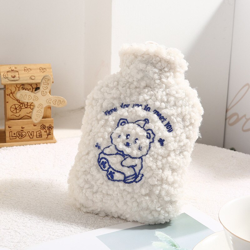 Śliczne studentki pluszowe termofory Home Decor wtrysk wody ciepły żołądek przeciwwybuchowy ciepły worek na wodę: Beige Bear