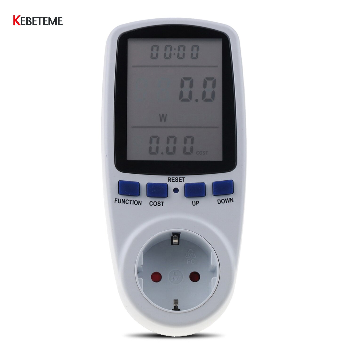 Digital EU Plug Wattmeter Power Meter Wattage Kwh Energy Meter KWh LCD AC 230V Electricity Analyzer