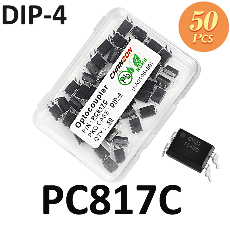 50 Uds PC817 PC817C 817 817C EL817 5v optoacoplador FL817C PS817C DIP4 DIP opto acoplador y Original Chip IC de aislamiento óptico