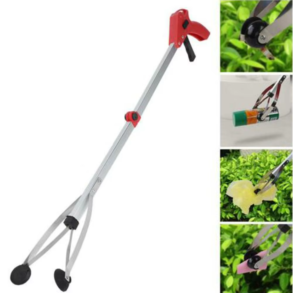Pinza recogedora de basura con Clip giratorio de 360 °, herramientas de recogida, extensor de agarre plegable ligero de 80cm, herramienta de mano