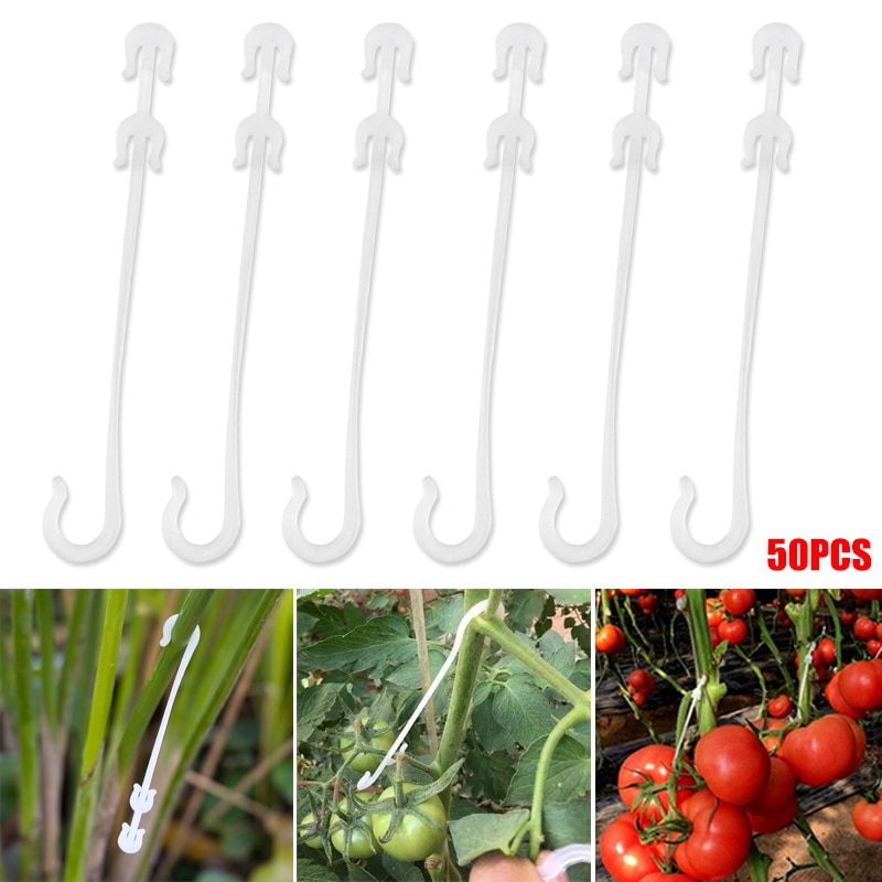 ¡Oferta! 50 Uds. Gancho agrícola para la oreja, pinzas para cultivo de tomates, invernadero, pinzas para el crecimiento de plantas y frutas, herramientas de jardín vj-dr: Default Title