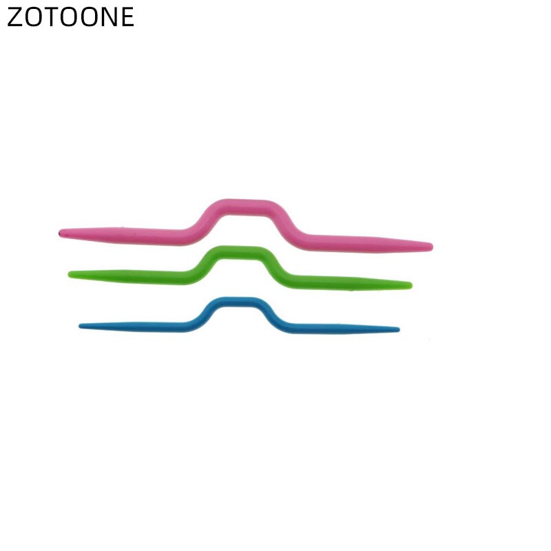 Ganchos de ganchillo curvos agujas de tejer de plástico para bufanda Manual suéter tejido torcido en forma de U DIY accesorio de herramientas de costura G