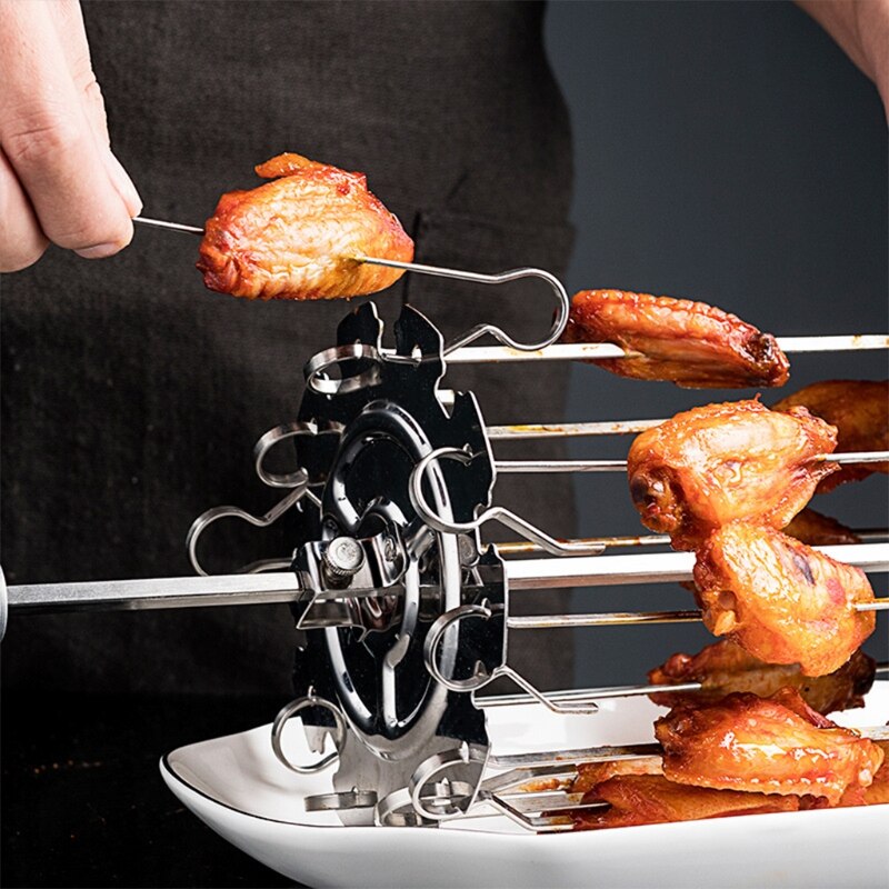 Roestvrij Staal Gegrilde Kooi Bbq Koffiebrander Barbecue Kebab Maker Vlees Spies Machine Bbq Grill Keuken Lucht Friteuse Accessorie