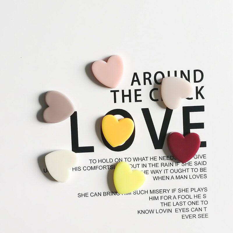 10PCS Cute Mini Fridge Magnets Colorful Love Heart Small Refrigerator Stickers Lovely Photos Wall Magnetic Sticker For Home Deco