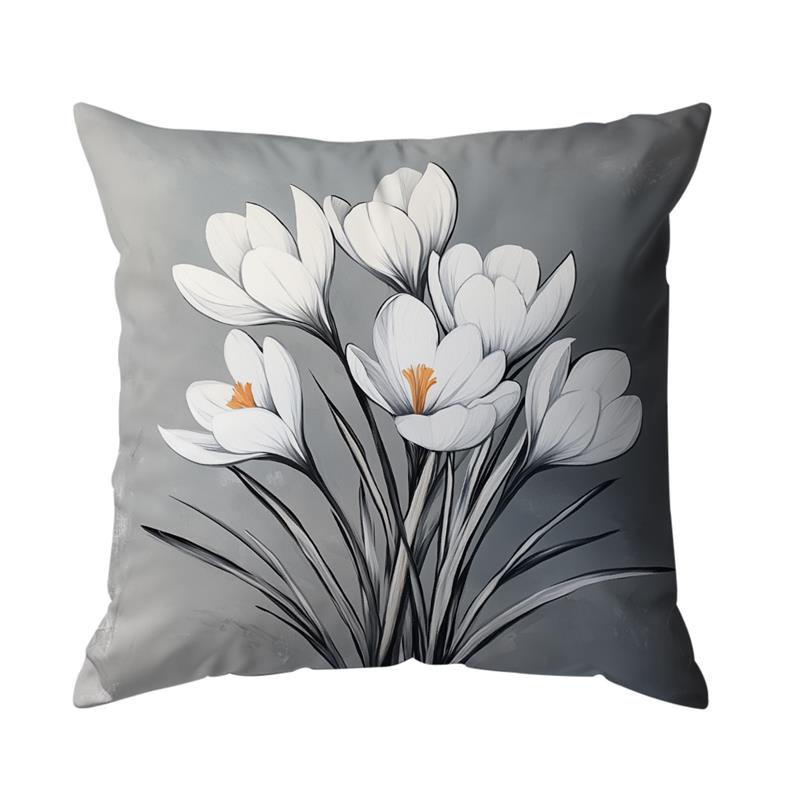 Hvite blomster puter putetrekk trykt polyester 45 x 45cm kasteputetrekk dekorative sofaputer putetrekk hjemmedekor: Grønn