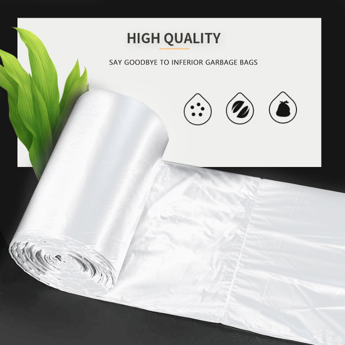 100pcs 100% compostable trash bags biodegradable kitchen food waste bag, corn starch garbage bags ,kitchen scraps bag Cleaner