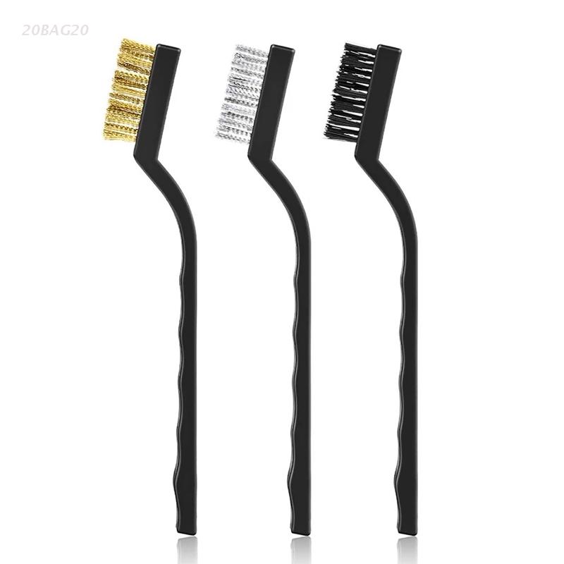 3D Printer Cleaner Tool Copper / Steel/ Nylon Wire Brushes Set for Nozzle Block Hotend Cleaning Bed Clean 12cm