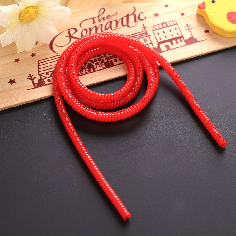 100pcs/lot 50cm Plastic spring Protective sleeve Mobile Tablet solid Spiral Cord Protector for Charger Earphone Cords