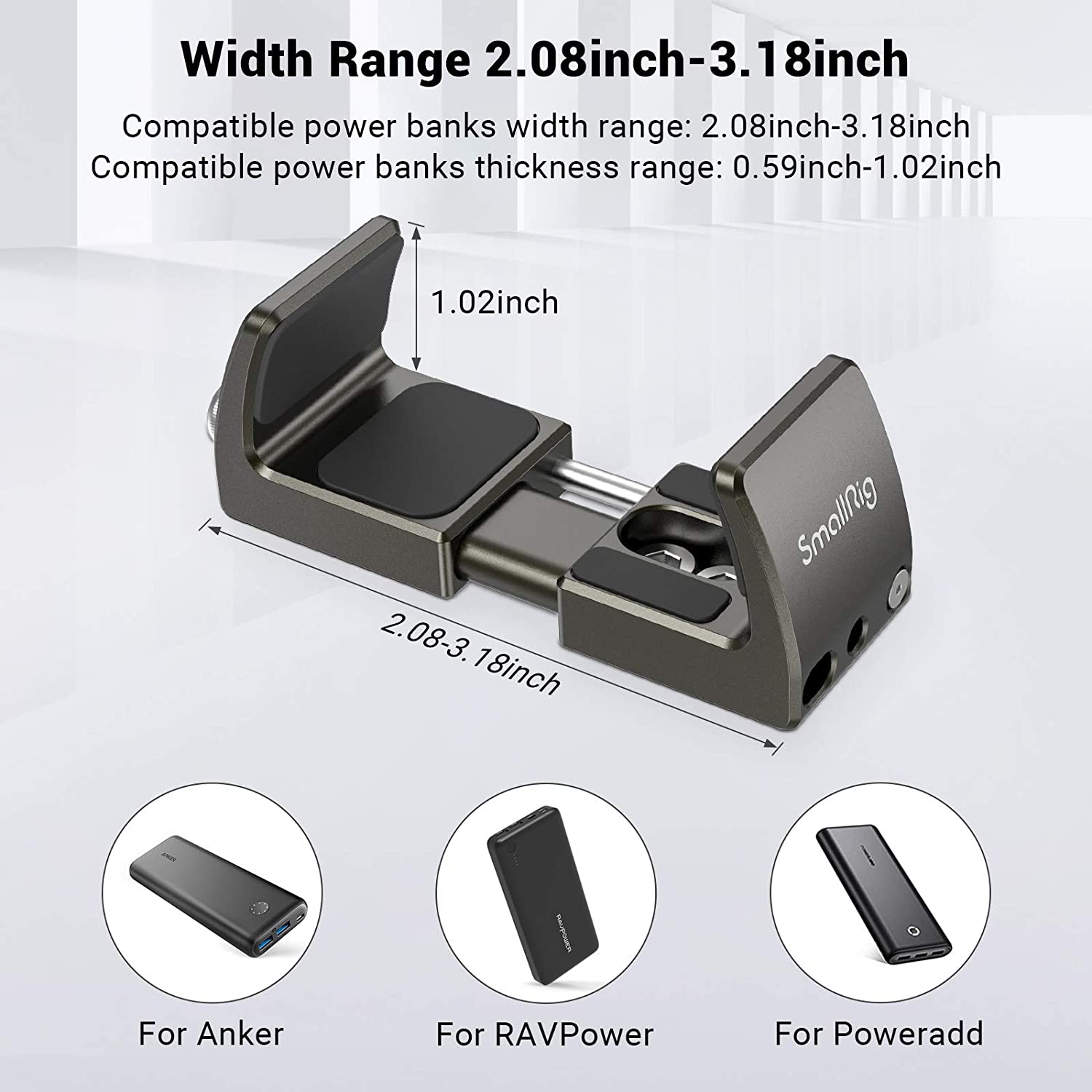 SmallRig – support de batterie externe universel réglable, pour les batteries d&#39;alimentation avec une largeur de 53mm à 81mm, pour Vlogging tournage vidéo 2790