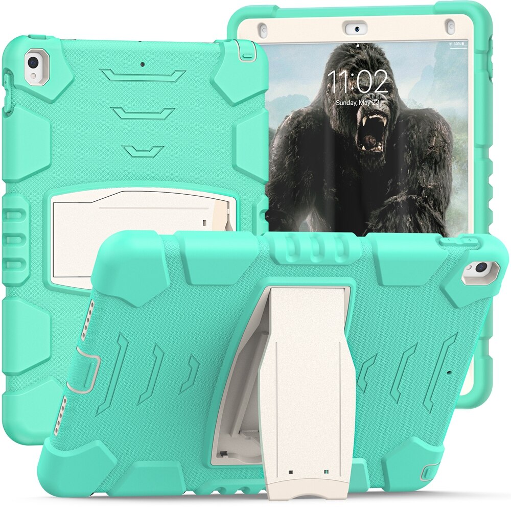 Para Apple iPad Air 3 Pro 10,5 A1701 A1709 A2123 A2152 funda segura para niños a prueba de golpes PC funda híbrida de silicona con soporte para tableta: 1 / YELLOW