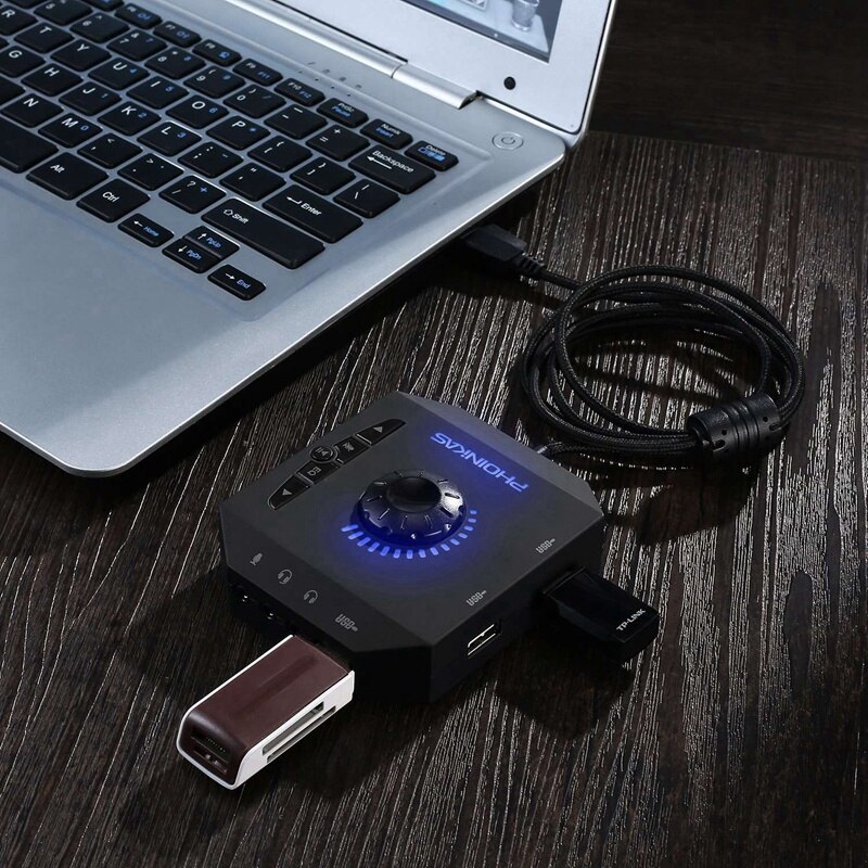Beroep Computer Usb Geluidskaart Kanaal 7.1 Audio Adapter Converter Audio Interface Voor Pc Laptop Externe Geluidskaart