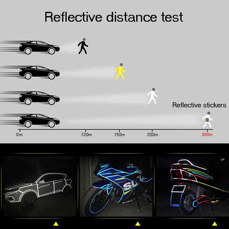 1cm*8m cykelhjul reflekterende klistermærker cykling fluorescerende reflekterende strimmel klæbebånd til mtb cykel advarsel sikkerhed dekoration klistermærke