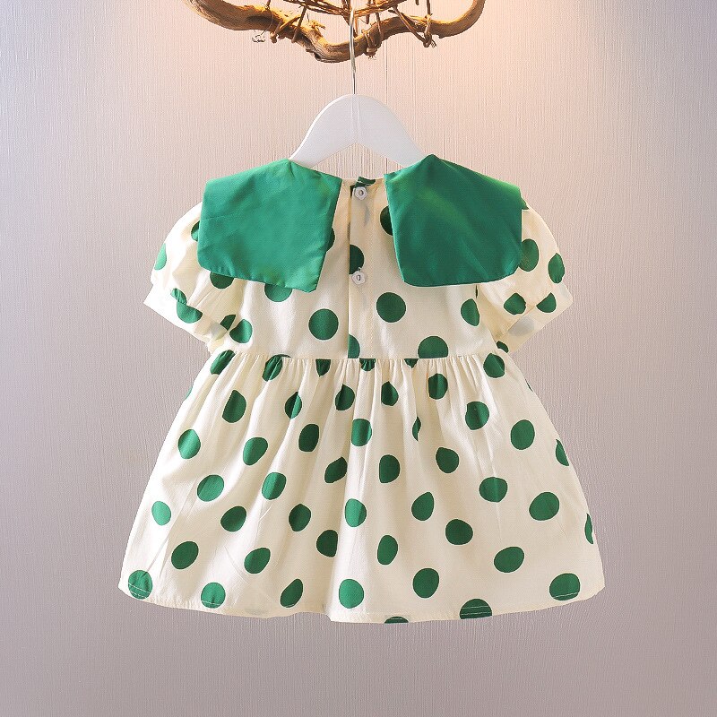 Vestido de verano con estampado de lunares para niñas, vestidos de estilo informal, ropa de de princesa