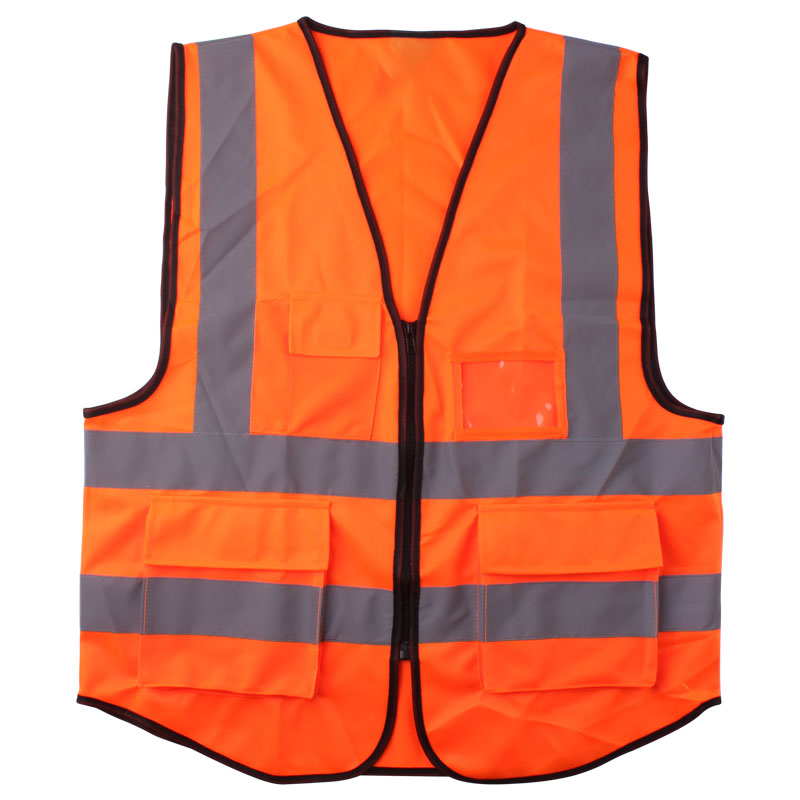 CK TECH High Visibility Reflective Safety Vest With Reflective Strips Construction Work Vest Traffic Police Miners Workwear: orange / L