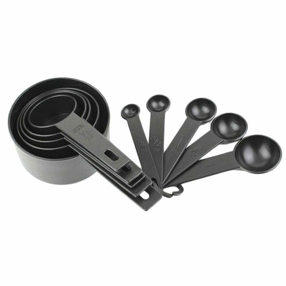 10PC black set plastic measuring spoon plastic measuring spoon measuring cup baking tool set baking weighing tool