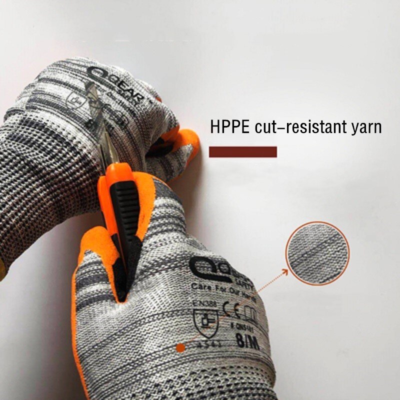 Level 5 Cut-resistant Work Gloves Reinforced Joint Non-slip Palm Piercing-proof Mechanic Repair Gaerdening