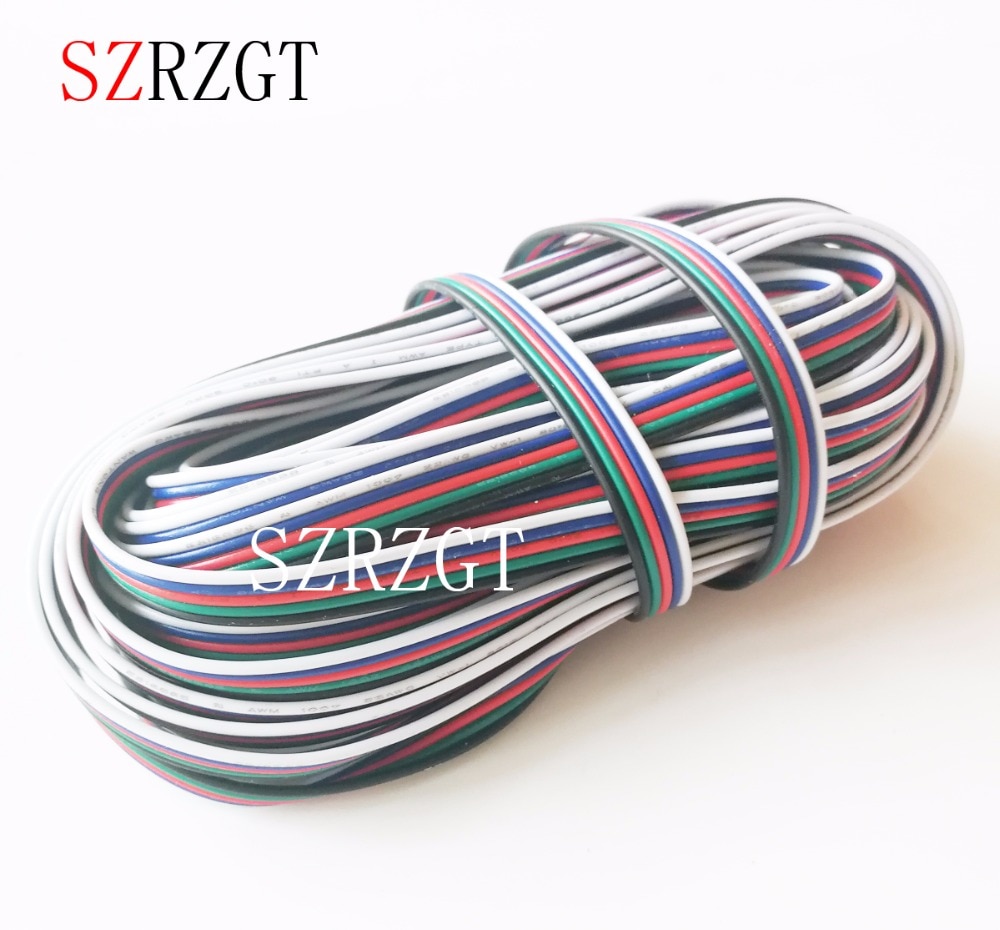 5- pins rgbw/rgbww led-aansluitkabel verlengdraad blauw/wit/rood/groen/zwart voor rgbw/rgbww led-statief