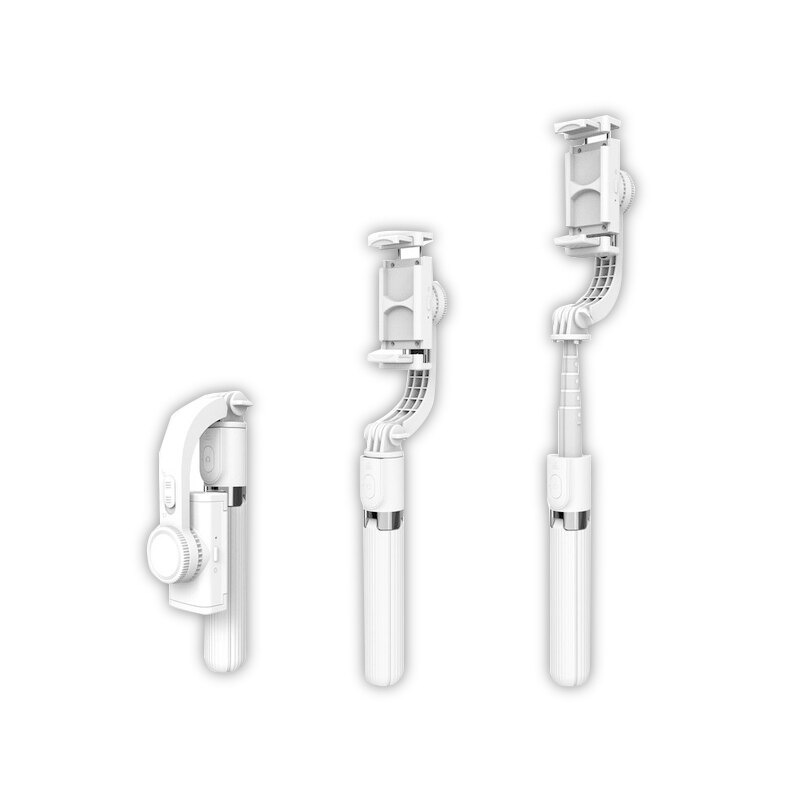 Gimbal Stabilizer Selfie Stick video shooting stabilizer camera selfie stick selfie stick bluetooth selfie stick light: White