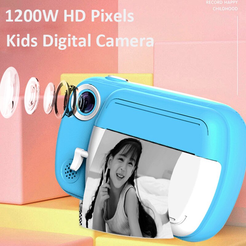 Child Camera with Print Photo Kids Instant Camera for Children Digital 1080P Video Kamara Toys for Girls Boys Birthday Cam