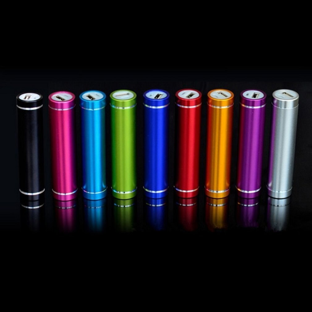 Multicolor Cylinder Portable Power Bank Battery Shell 1x18650 Battery With 1pcs 5V 1A USB Charging Port