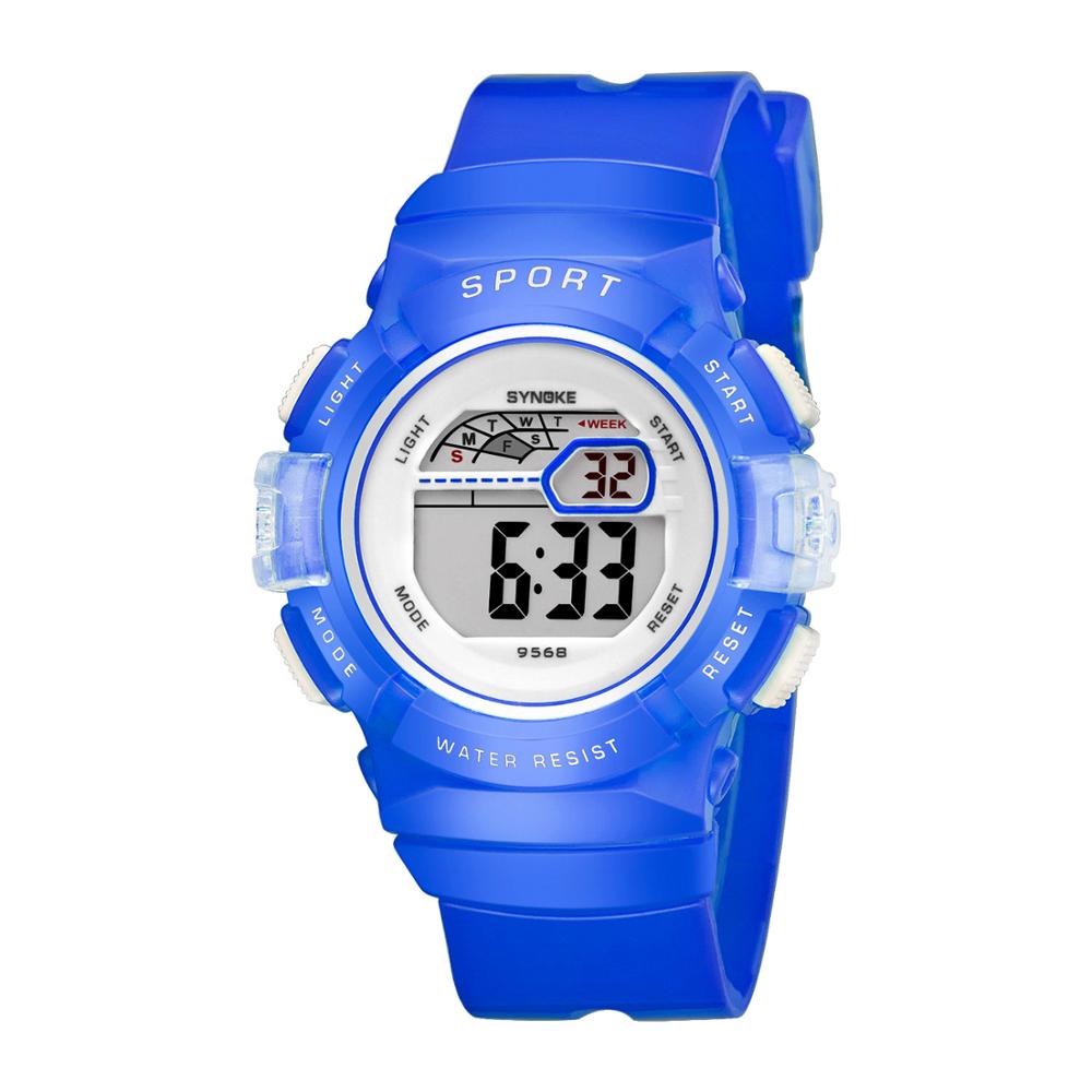 Synoke Student Kinderen Horloges Wit Kleurrijke Jongens Horloge Meisjes Kids Horloges Silica Klok Relogio Feminino 9568: Blue