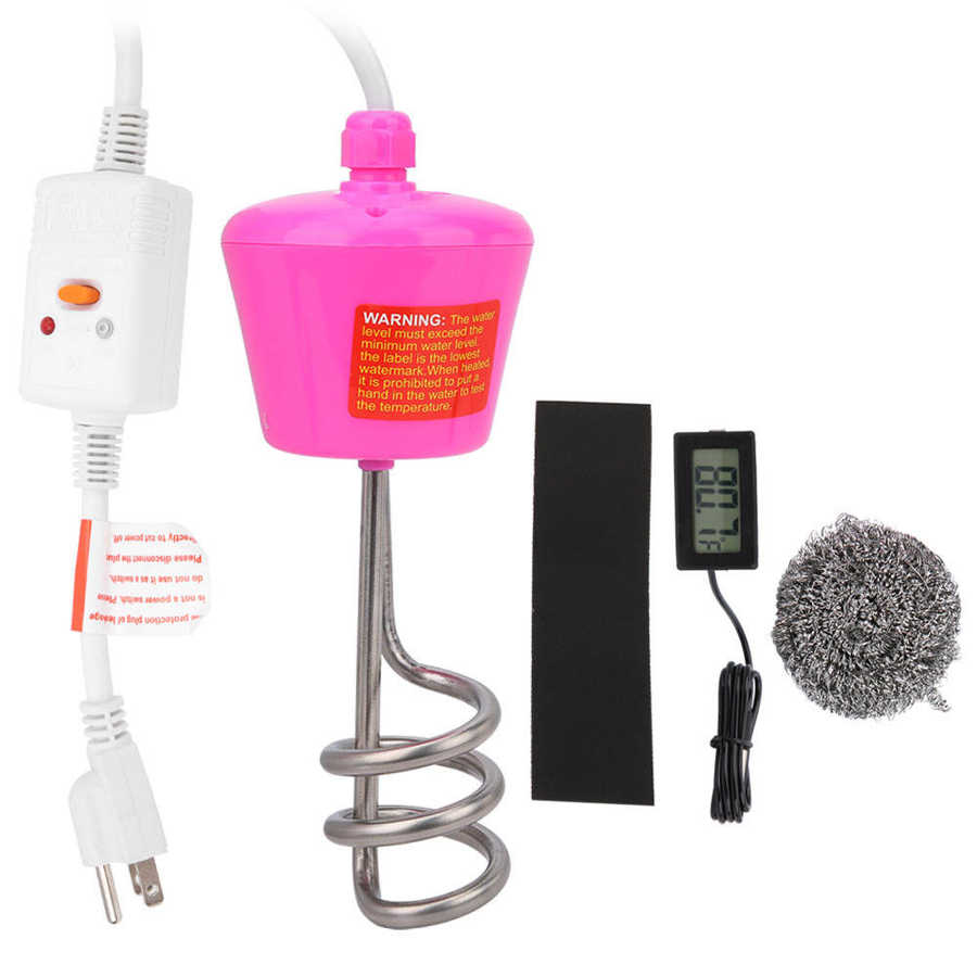Immersion Water Heater Electric Floating Immersion Heater Water Boiler with Digital Thermometer US Plug 110 to 120V