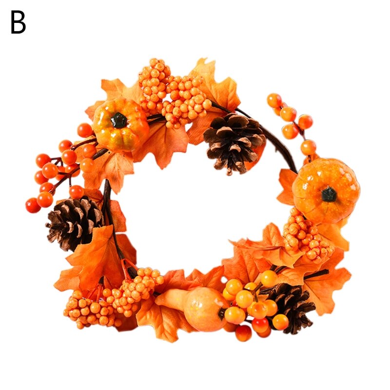 35/40cm halloween herfst thanksgiving pompoen esdoornblad krans muur deur raam 77ud: 2
